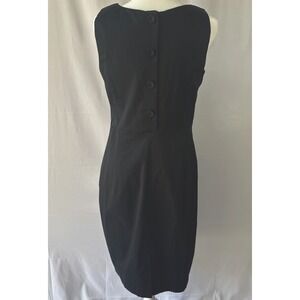 The Limited Pencil Dress Women Sz 4 Black Knee Length Sheath Sleeveless Button